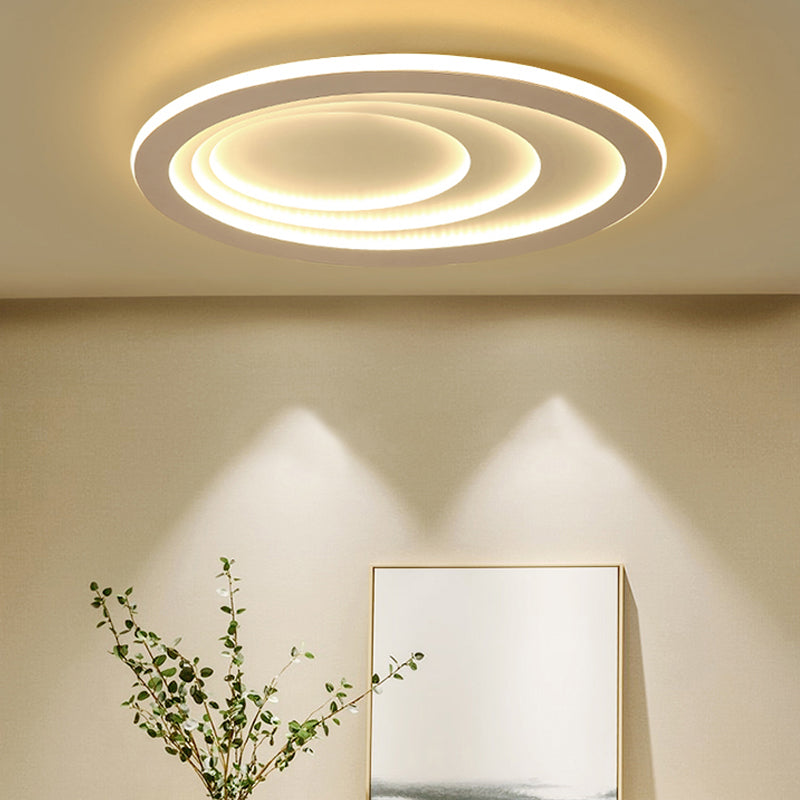 Oval Living Room Ceiling Lamp Acrylic Contemporary LED Flush Ceiling Light in White White Clearhalo 'Ceiling Lights' 'Close To Ceiling Lights' 'Close to ceiling' 'Flush mount' Lighting' 197839