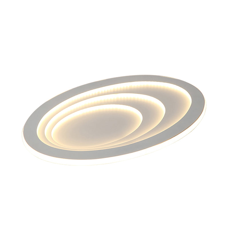 Oval Living Room Ceiling Lamp Acrylic Contemporary LED Flush Ceiling Light in White Clearhalo 'Ceiling Lights' 'Close To Ceiling Lights' 'Close to ceiling' 'Flush mount' Lighting' 197840