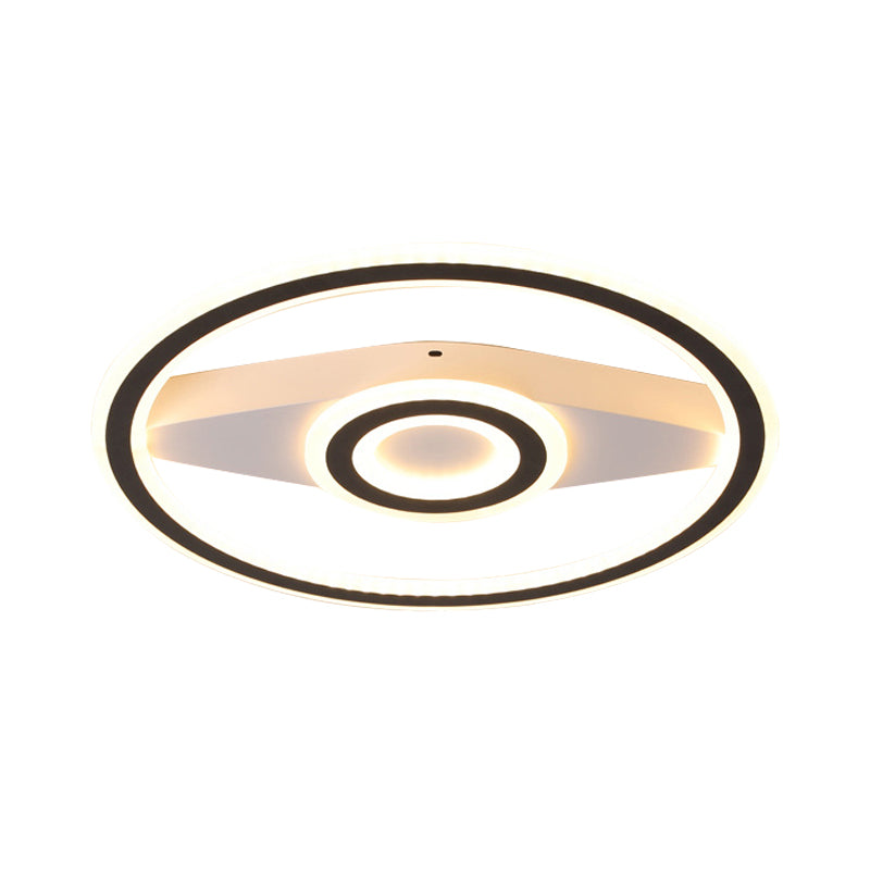 Acrylic Circular LED Ceiling Mount Light Modern Eye-Caring Ceiling Fixture in Black for Living Room Clearhalo 'Ceiling Lights' 'Close To Ceiling Lights' 'Close to ceiling' 'Flush mount' Lighting' 197874