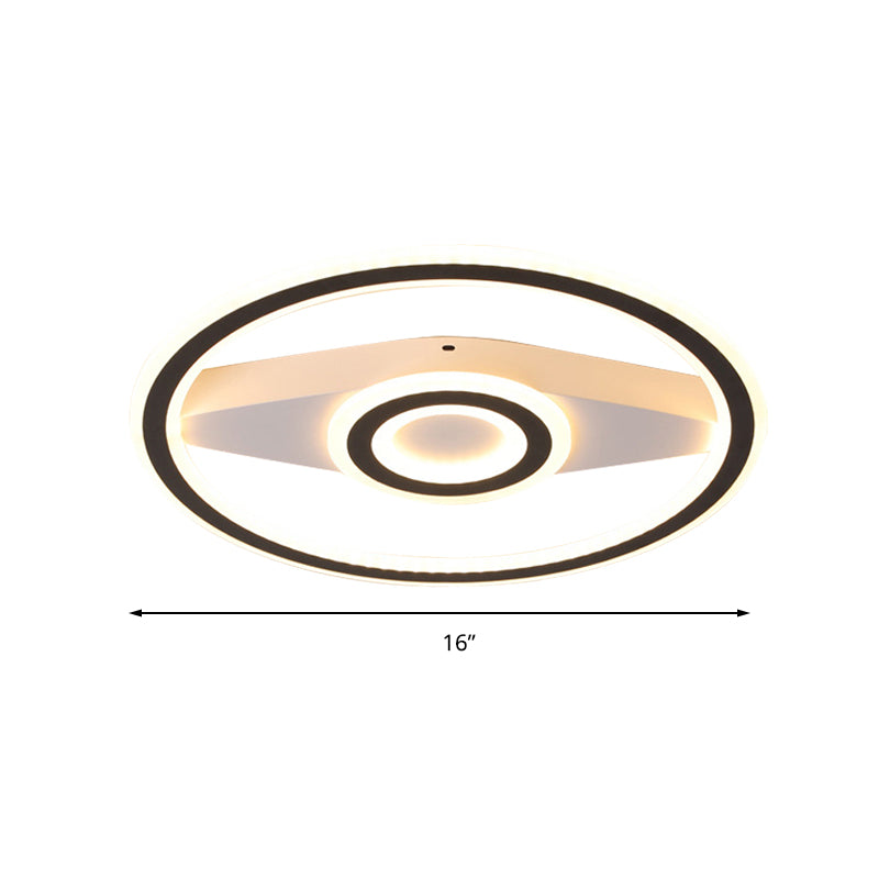 Acrylic Circular LED Ceiling Mount Light Modern Eye-Caring Ceiling Fixture in Black for Living Room Clearhalo 'Ceiling Lights' 'Close To Ceiling Lights' 'Close to ceiling' 'Flush mount' Lighting' 197875