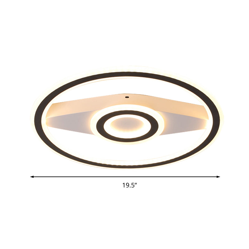 Acrylic Circular LED Ceiling Mount Light Modern Eye-Caring Ceiling Fixture in Black for Living Room Clearhalo 'Ceiling Lights' 'Close To Ceiling Lights' 'Close to ceiling' 'Flush mount' Lighting' 197876