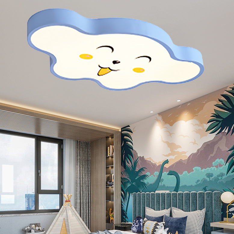 Cloud-Themed Kid Bedroom Ceiling Flush Mount Acrylic Cartoon Flush Mount Ceiling Light Blue B Clearhalo 'Ceiling Lights' 'Close To Ceiling Lights' 'Close to ceiling' 'Flush mount' Lighting' 197894