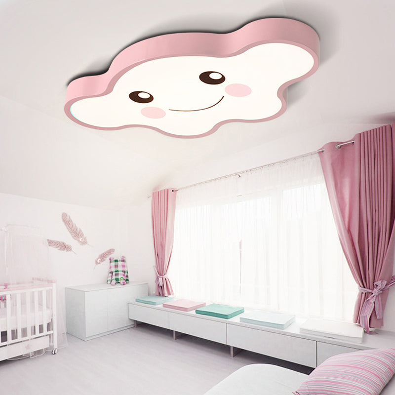 Cloud-Themed Kid Bedroom Ceiling Flush Mount Acrylic Cartoon Flush Mount Ceiling Light Pink A Clearhalo 'Ceiling Lights' 'Close To Ceiling Lights' 'Close to ceiling' 'Flush mount' Lighting' 197897