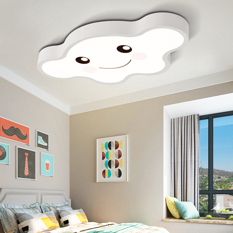 Cloud-Themed Kid Bedroom Ceiling Flush Mount Acrylic Cartoon Flush Mount Ceiling Light White A Clearhalo 'Ceiling Lights' 'Close To Ceiling Lights' 'Close to ceiling' 'Flush mount' Lighting' 197901