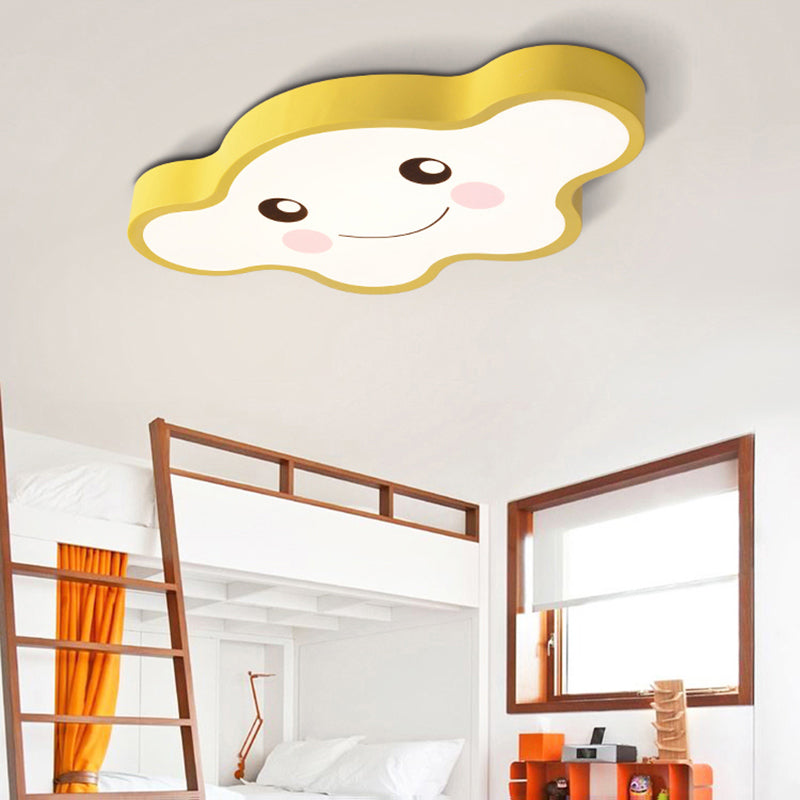 Cloud-Themed Kid Bedroom Ceiling Flush Mount Acrylic Cartoon Flush Mount Ceiling Light Yellow A Clearhalo 'Ceiling Lights' 'Close To Ceiling Lights' 'Close to ceiling' 'Flush mount' Lighting' 197905