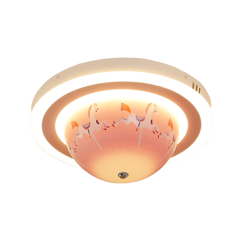 Acrylic Bowl Ceiling Light Art Deco Flush Ceiling Light Fixture for Dining Room Clearhalo 'Ceiling Lights' 'Close To Ceiling Lights' 'Close to ceiling' 'Flush mount' Lighting' 197917