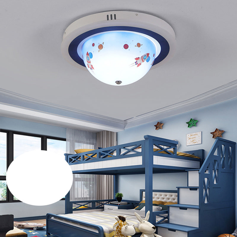 Acrylic Bowl Ceiling Light Art Deco Flush Ceiling Light Fixture for Dining Room Blue Clearhalo 'Ceiling Lights' 'Close To Ceiling Lights' 'Close to ceiling' 'Flush mount' Lighting' 197919