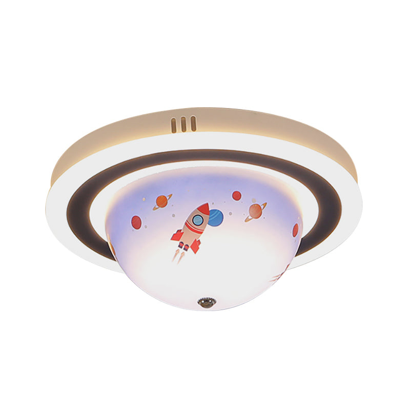 Acrylic Bowl Ceiling Light Art Deco Flush Ceiling Light Fixture for Dining Room Clearhalo 'Ceiling Lights' 'Close To Ceiling Lights' 'Close to ceiling' 'Flush mount' Lighting' 197920