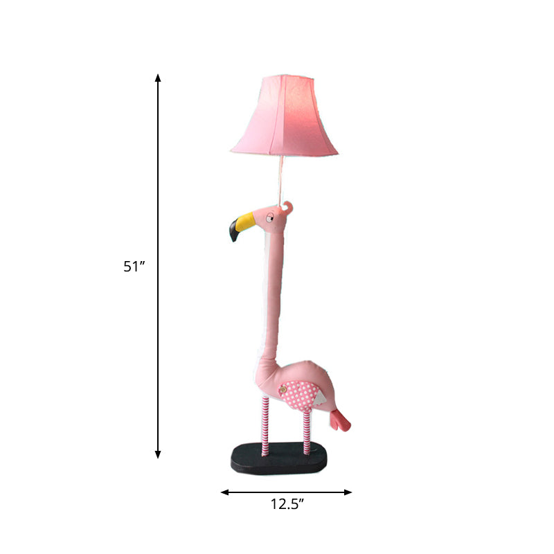 Cute Animal Floor Light One Light Fabric Floor Lamp with Bell Shade for Child Bedroom Kindergarten Clearhalo 'Floor Lamps' 'Lamps' Lighting' 197958