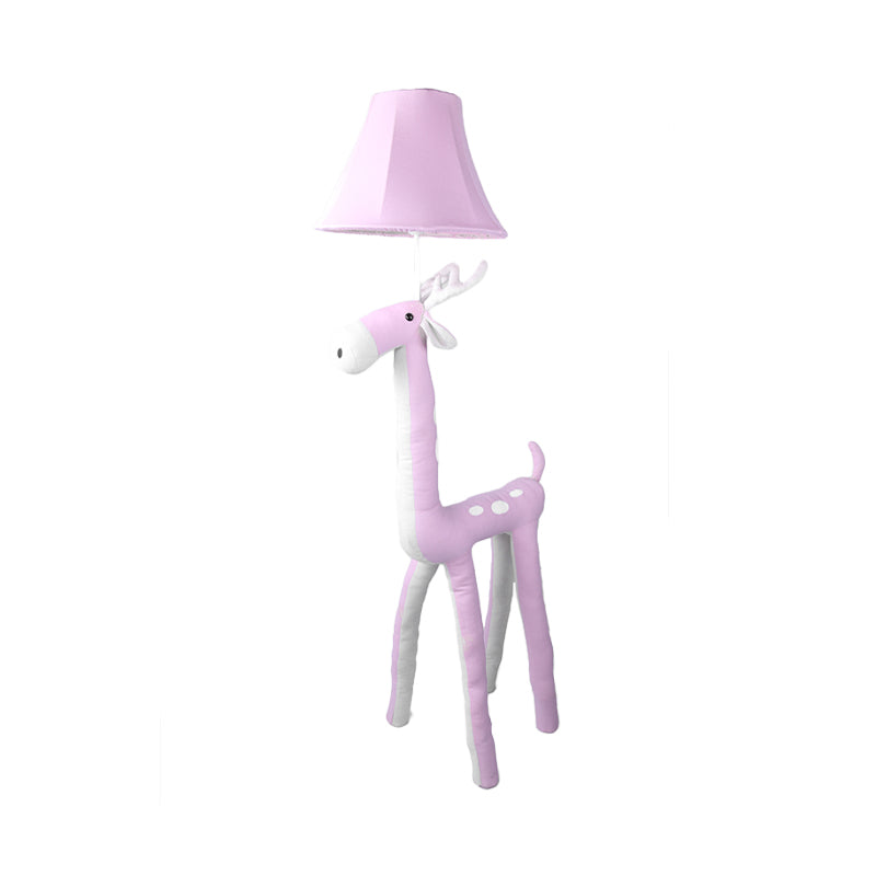 Cute Animal Floor Light One Light Fabric Floor Lamp with Bell Shade for Child Bedroom Kindergarten Clearhalo 'Floor Lamps' 'Lamps' Lighting' 197961