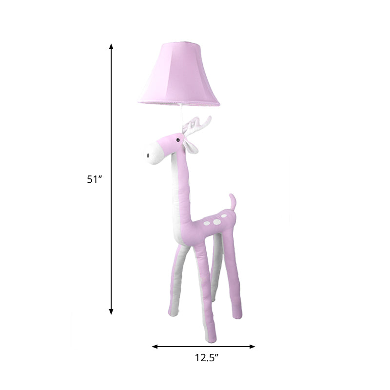 Cute Animal Floor Light One Light Fabric Floor Lamp with Bell Shade for Child Bedroom Kindergarten Clearhalo 'Floor Lamps' 'Lamps' Lighting' 197962