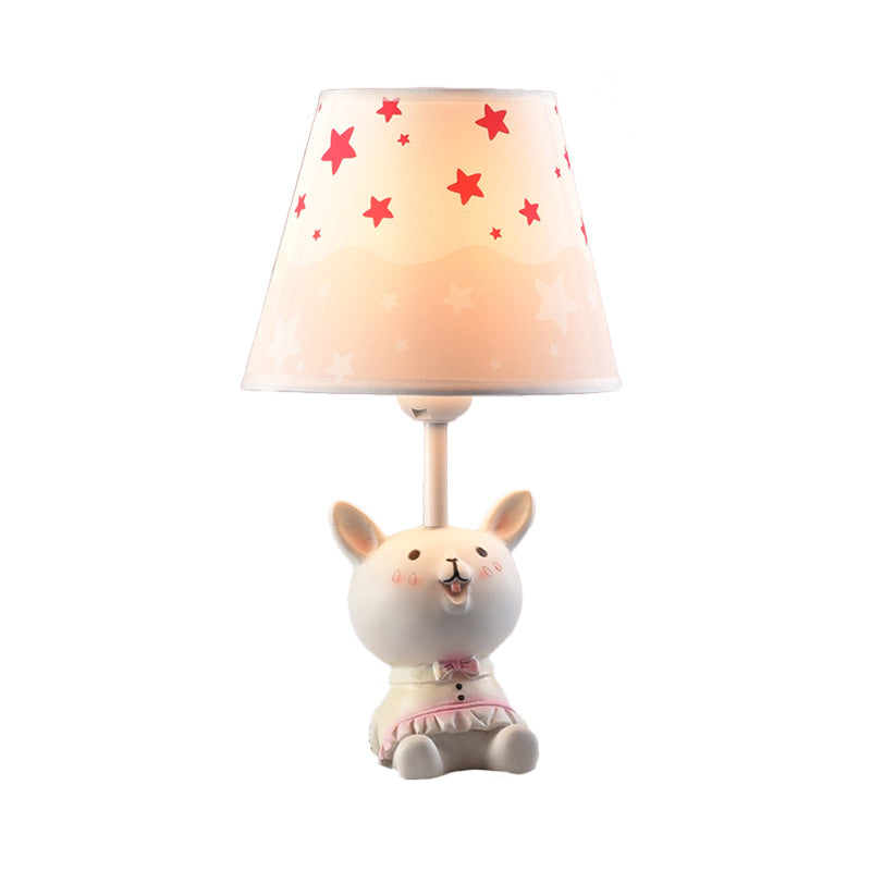 One Light Rabbit Desk Light with Starry Shade Animal Rein Table Light in Pink for Girls Bedroom Clearhalo 'Lamps' 'Table Lamps' Lighting' 197988