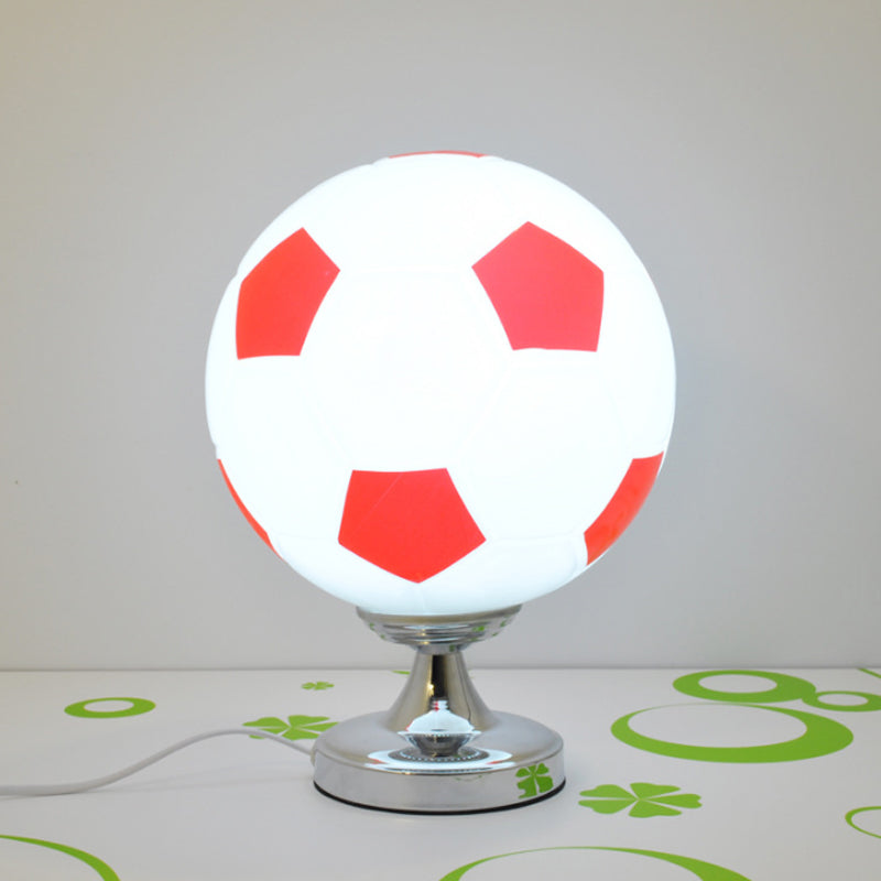 Study Room Football Table Light Opal Glass 1 Head Sport Stylish Reading Light Red Clearhalo 'Lamps' 'Table Lamps' Lighting' 198003