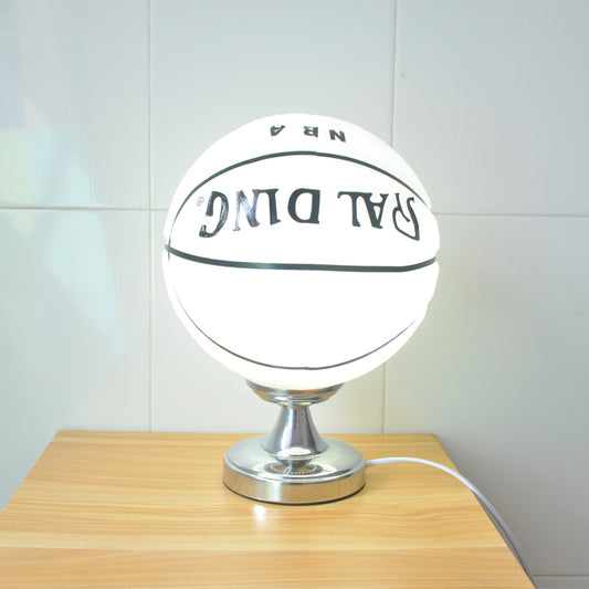 Sport Style Basketball Desk Light One Light Glass Table Light with Plug-In Cord for Kids Bedroom White Clearhalo 'Lamps' 'Table Lamps' Lighting' 198011