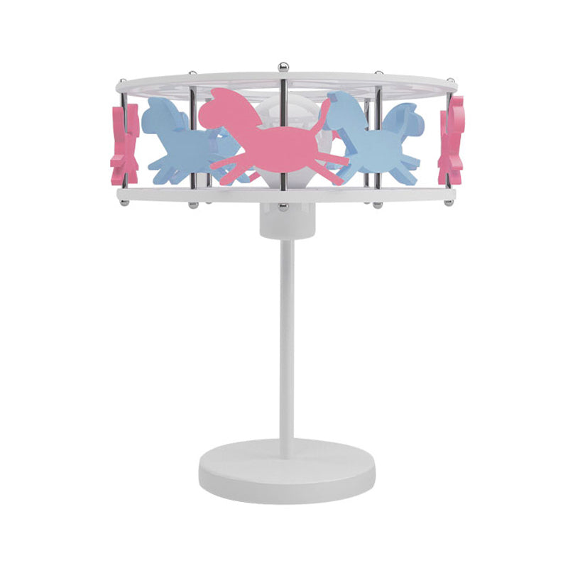 Nordic Merry-go-round Table Light Metal 1 Light Plug-In Table Lamp for Girls Bedroom Clearhalo 'Lamps' 'Table Lamps' Lighting' 198016