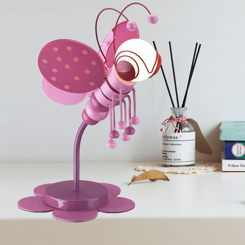 Cartoon Style Desk Lamp with Bee 1 Head Metal Reading Light for Child Bedroom Study Room Clearhalo 'Lamps' 'Table Lamps' Lighting' 198023