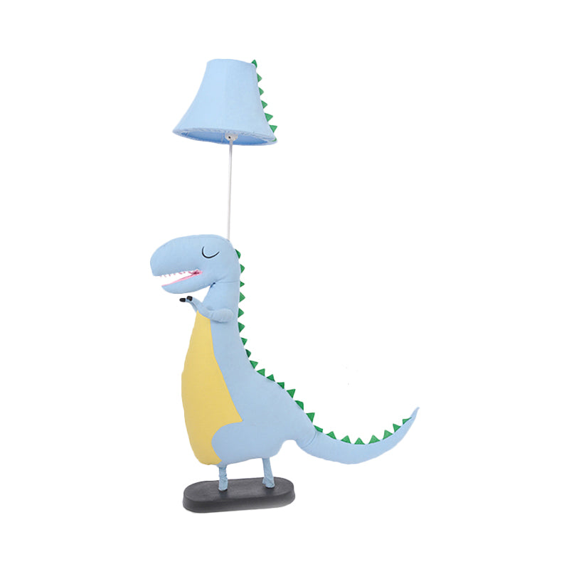 Cartoon Style Floor Lamp Dinosaur 1 Light Fabric Floor Light for Boys Bedroom Study Room Clearhalo 'Floor Lamps' 'Lamps' Lighting' 198051