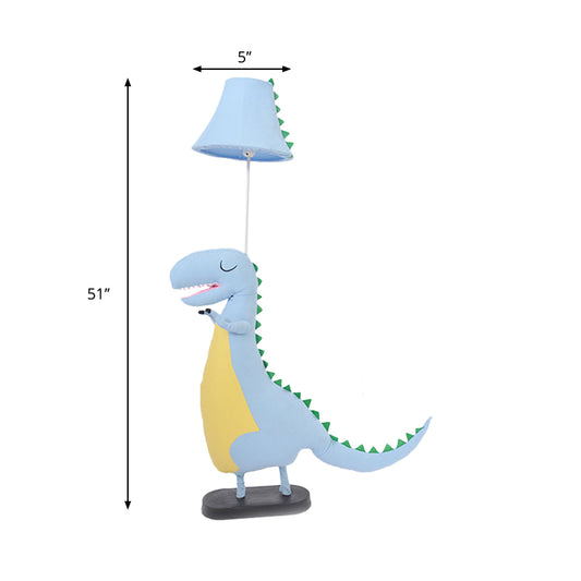 Cartoon Style Floor Lamp Dinosaur 1 Light Fabric Floor Light for Boys Bedroom Study Room Clearhalo 'Floor Lamps' 'Lamps' Lighting' 198052