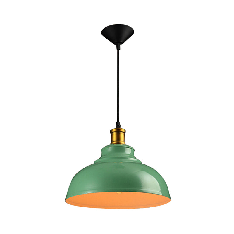 1 Head Ceiling Pendant Vintage Style Domed Metal Suspension Light with Cord in Black/Green for Living Room Green Clearhalo 'Art Deco Pendants' 'Cast Iron' 'Ceiling Lights' 'Ceramic' 'Crystal' 'Industrial Pendants' 'Industrial' 'Metal' 'Middle Century Pendants' 'Pendant Lights' 'Pendants' 'Tiffany' Lighting' 19807