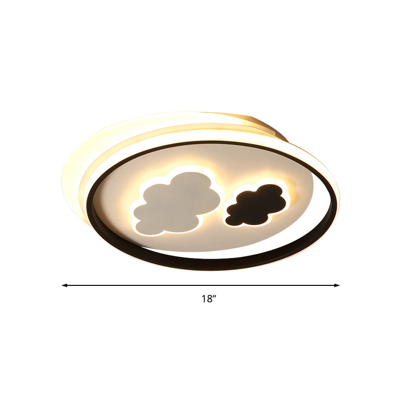 Black & White Cloud Ceiling Lamp Cartoon Acrylic LED Ceiling Mount Light for Kindergarten Clearhalo 'Ceiling Lights' 'Close To Ceiling Lights' 'Close to ceiling' 'Flush mount' Lighting' 198098