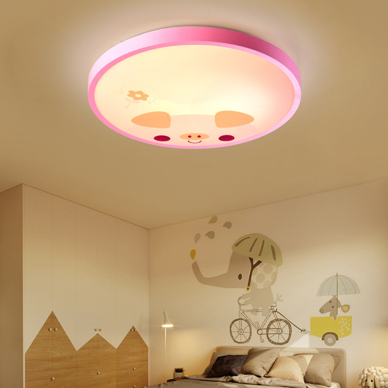 Kindergarten Circular Ceiling Light Fixture Acrylic Modern Flush Mount Ceiling Light Pink Clearhalo 'Ceiling Lights' 'Close To Ceiling Lights' 'Close to ceiling' 'Flush mount' Lighting' 198164