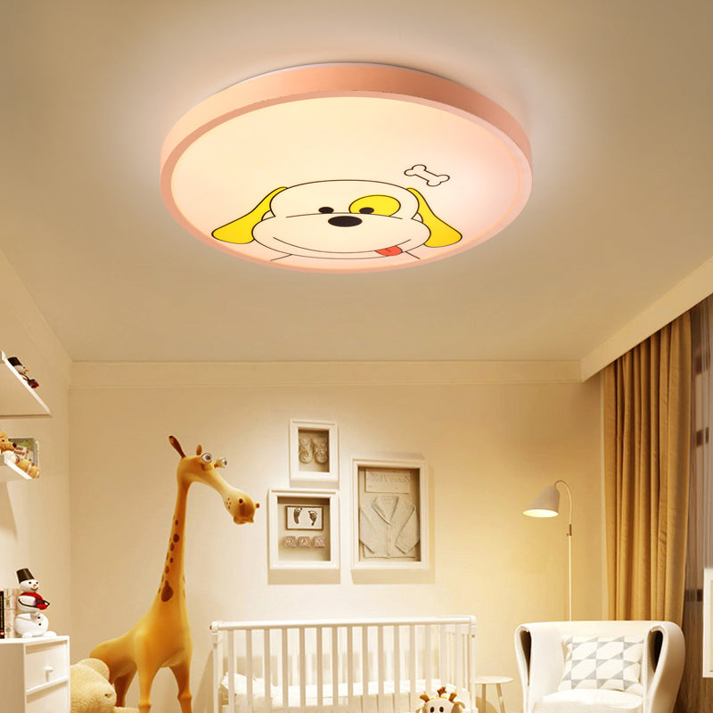 Kindergarten Circular Ceiling Light Fixture Acrylic Modern Flush Mount Ceiling Light Orange Clearhalo 'Ceiling Lights' 'Close To Ceiling Lights' 'Close to ceiling' 'Flush mount' Lighting' 198166