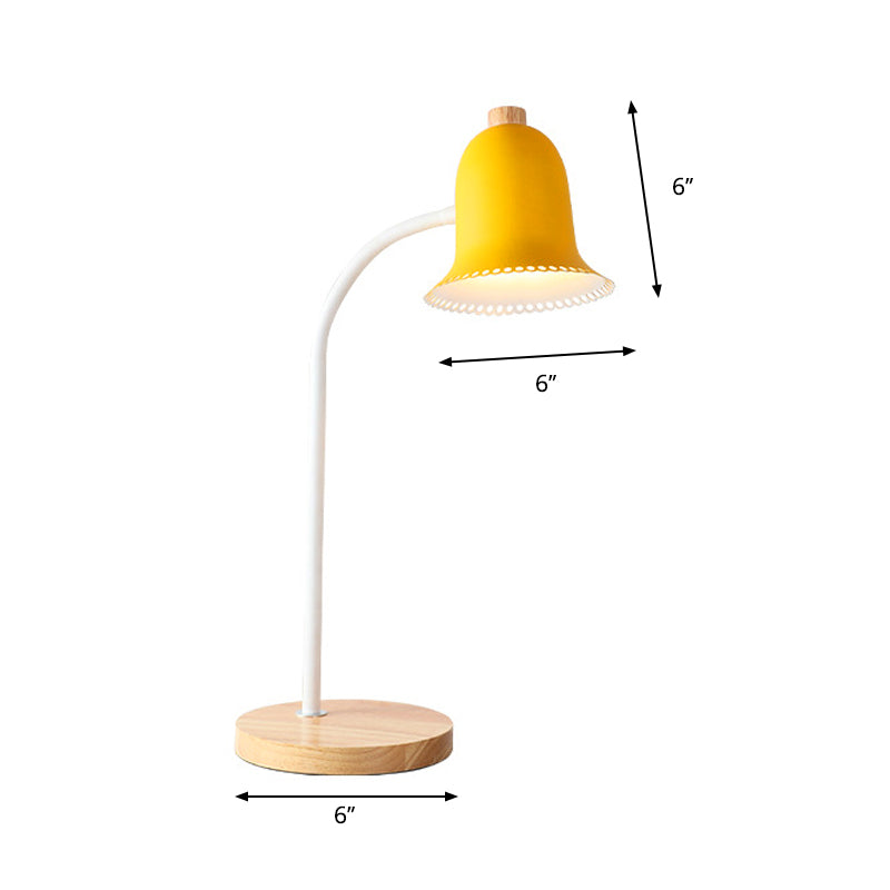 Metal Bell Small Reading Light Child Bedroom Single Head Nordic Style Desk Light Clearhalo 'Lamps' 'Table Lamps' Lighting' 198176