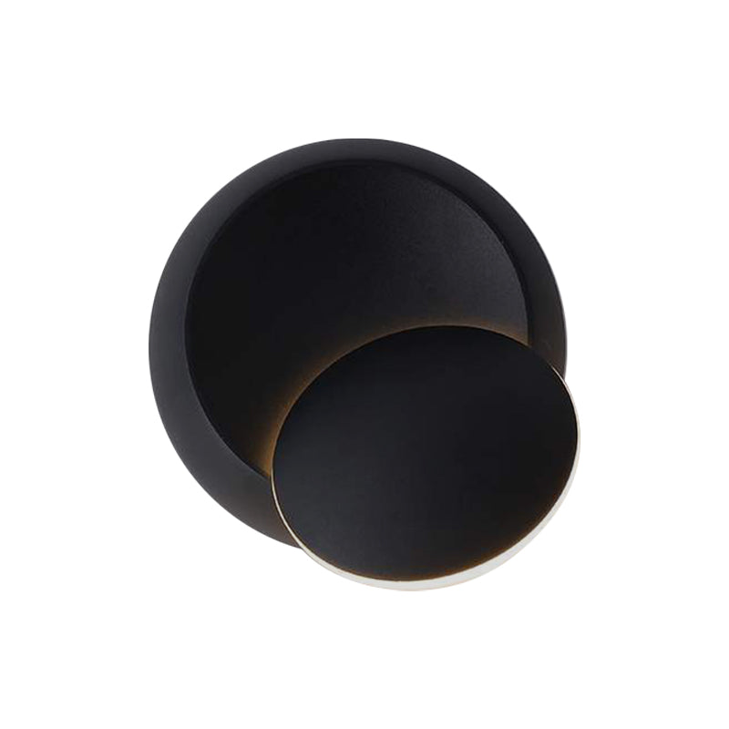Moveable Moon Wall Light Nordic Metal Black/White/Pink LED Flush Mount Wall Sconce in White/Yellow Light Clearhalo 'Cast Iron' 'Glass' 'Industrial' 'Modern wall lights' 'Modern' 'Tiffany' 'Traditional wall lights' 'Wall Lamps & Sconces' 'Wall Lights' Lighting' 1981890