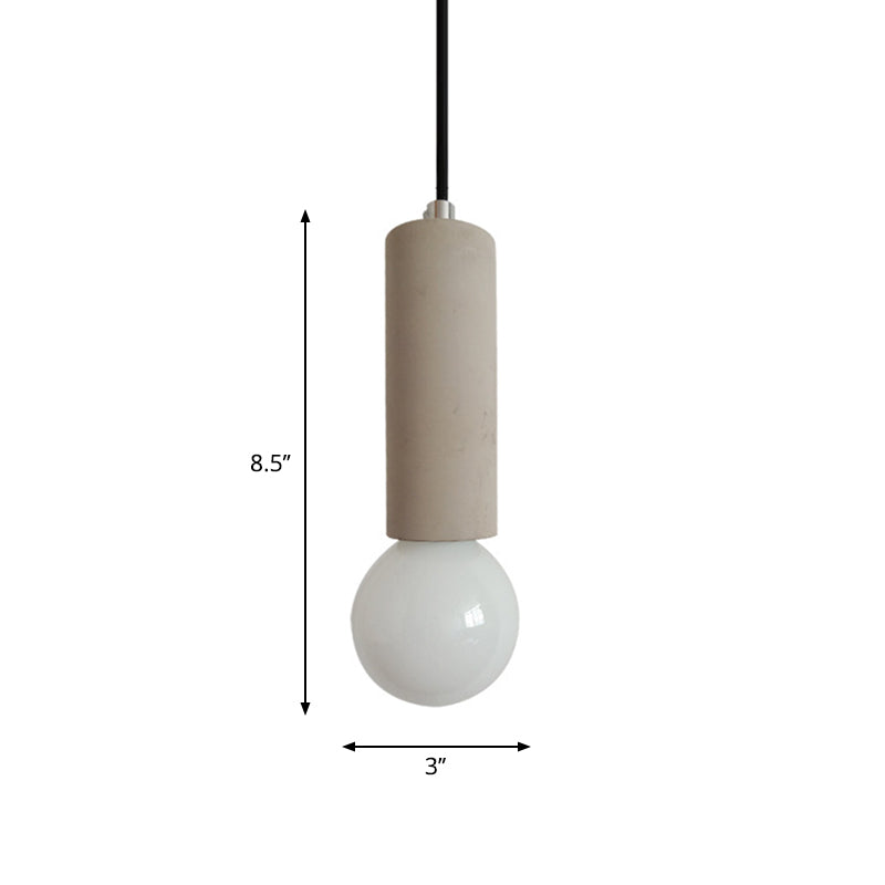 Grey Tubular Pendulum Light Simplicity 1-Light Bedside Down Lighting Pendant in Grey with Open Bulb Design Clearhalo 'Ceiling Lights' 'Modern Pendants' 'Modern' 'Pendant Lights' 'Pendants' Lighting' 1981902
