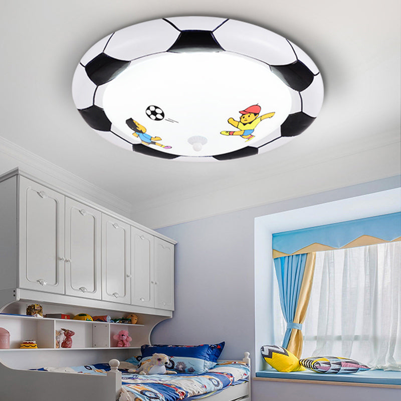 Soccer Ball Bedroom Ceiling Light Fixture Acrylic Chic Modern Ceiling Light Black Clearhalo 'Ceiling Lights' 'Close To Ceiling Lights' 'Close to ceiling' 'Flush mount' Lighting' 198192