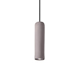 Minimalist Tube Pendant Light Kit Cement 10"/19.5" Tall LED Bedroom Hanging Lamp in Grey Clearhalo 'Ceiling Lights' 'Modern Pendants' 'Modern' 'Pendant Lights' 'Pendants' Lighting' 1981951