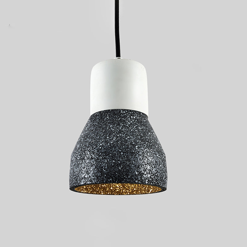 Cement Bottle Pendant Lighting Nordic 1-Light Restaurant Suspension Light in Grey/Red/Green Gloss Black Clearhalo 'Ceiling Lights' 'Industrial Pendants' 'Industrial' 'Middle Century Pendants' 'Pendant Lights' 'Pendants' 'Tiffany' Lighting' 1981958