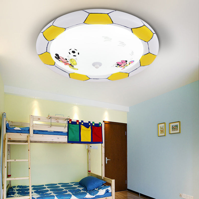 Soccer Ball Bedroom Ceiling Light Fixture Acrylic Chic Modern Ceiling Light Yellow Clearhalo 'Ceiling Lights' 'Close To Ceiling Lights' 'Close to ceiling' 'Flush mount' Lighting' 198197