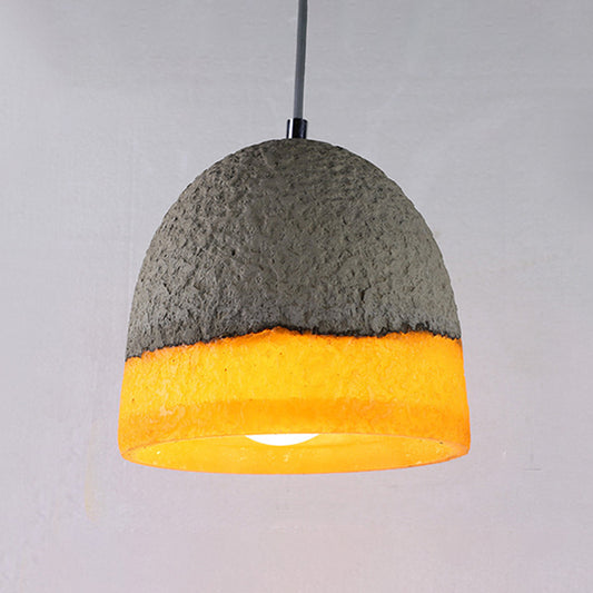 1 Head Cement Hanging Light Nordic Grey Dome/Cone/Barn Shaped Kitchen Bar Ceiling Pendant Clearhalo 'Ceiling Lights' 'Industrial Pendants' 'Industrial' 'Middle Century Pendants' 'Pendant Lights' 'Pendants' 'Tiffany' Lighting' 1981983