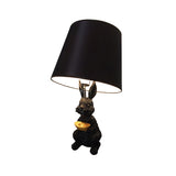 Child Bedroom Bunny Reading Light Resin 1 Bulb Animal Black Desk Light with Tapered Shade Clearhalo 'Lamps' 'Table Lamps' Lighting' 198208