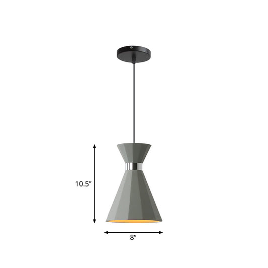 1 Head Hourglass Ceiling Pendant Nordic Grey Cement Suspension Light for Dining Room, 8.5"/10.5" W Clearhalo 'Ceiling Lights' 'Industrial Pendants' 'Industrial' 'Middle Century Pendants' 'Pendant Lights' 'Pendants' 'Tiffany' Lighting' 1982126