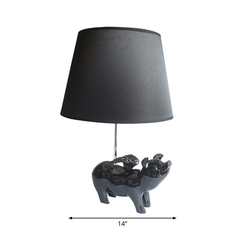 Contemporary Piggy Study Light 1 Light Resin Desk Light with Trapezoid Shade for Bedside Clearhalo 'Lamps' 'Table Lamps' Lighting' 198218