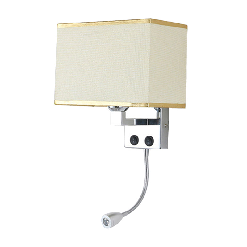 Fabric Rectangular Spotlight Wall Lamp Nordic 1-Light Black/Flaxen/Beige Wall Mounted Lighting Fixture Clearhalo 'Cast Iron' 'Glass' 'Industrial' 'Modern wall lights' 'Modern' 'Tiffany' 'Traditional wall lights' 'Wall Lamps & Sconces' 'Wall Lights' Lighting' 1982613