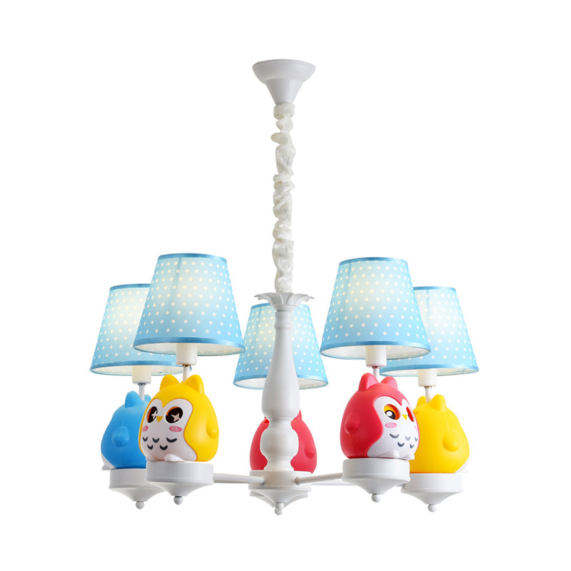 Animal Tapered Shade Hanging Ceiling Lamp Resin Owl Pendant Chandelier for Kindergarten Clearhalo 'Ceiling Lights' 'Chandeliers' Lighting' options 198344