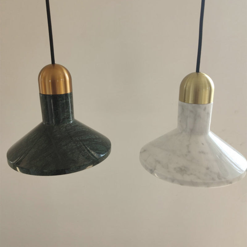 Globe/Cone Marble LED Pendant Light Kit Designer Black/White/Green Hanging Lamp Fixture for Living Room White B Clearhalo 'Ceiling Lights' 'Modern Pendants' 'Modern' 'Pendant Lights' 'Pendants' Lighting' 1983524