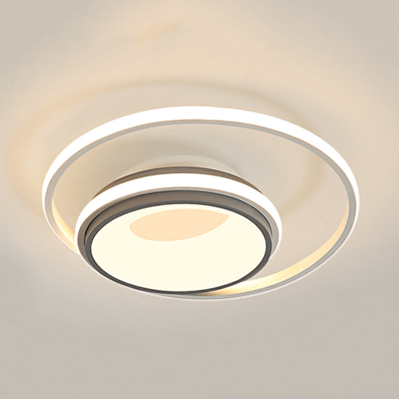 Circle Nursing Room Ceiling Mount Light Acrylic Contemporary Eye-Caring LED Ceiling Fixture Grey Clearhalo 'Ceiling Lights' 'Close To Ceiling Lights' 'Close to ceiling' 'Flush mount' Lighting' 198447