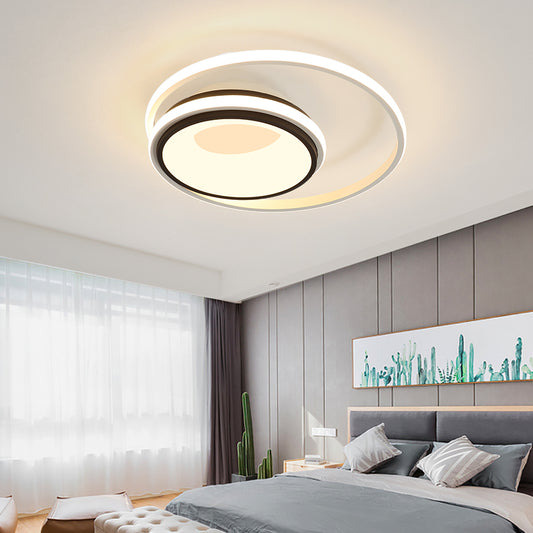 Circle Nursing Room Ceiling Mount Light Acrylic Contemporary Eye-Caring LED Ceiling Fixture Black Clearhalo 'Ceiling Lights' 'Close To Ceiling Lights' 'Close to ceiling' 'Flush mount' Lighting' 198454