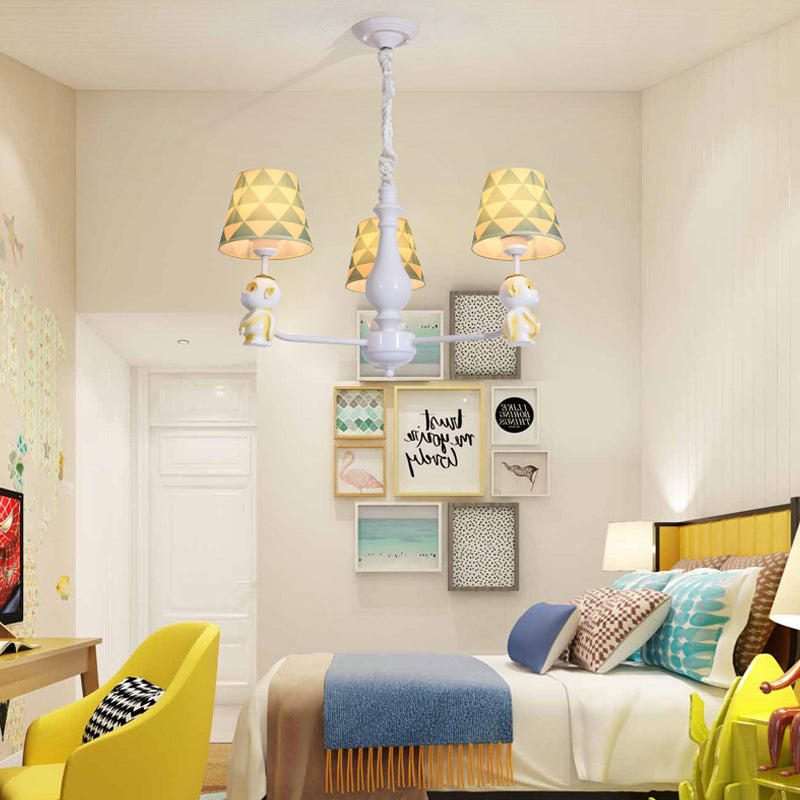 Fabric Tapered Shade Hanging Lights Nordic Hanging Pendant Lights in Yellow for Living Room Clearhalo 'Ceiling Lights' 'Chandeliers' Lighting' options 198478