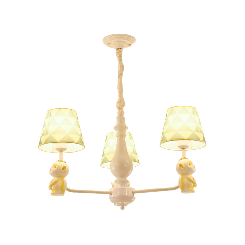 Fabric Tapered Shade Hanging Lights Nordic Hanging Pendant Lights in Yellow for Living Room Clearhalo 'Ceiling Lights' 'Chandeliers' Lighting' options 198479