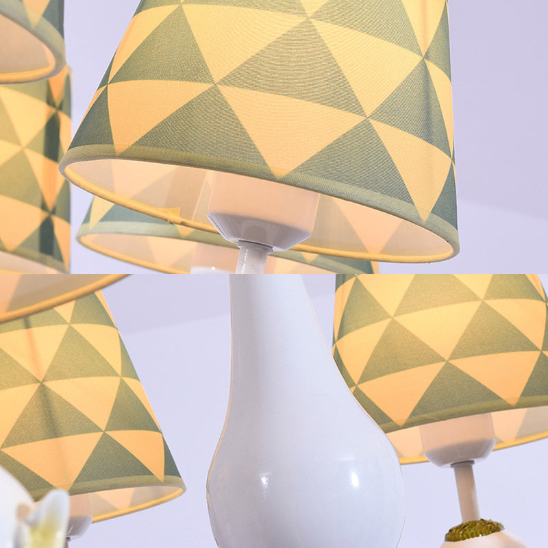 Fabric Tapered Shade Hanging Lights Nordic Hanging Pendant Lights in Yellow for Living Room Clearhalo 'Ceiling Lights' 'Chandeliers' Lighting' options 198487