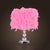 Minimalist Cylinder Night Light Feather 1 Head Bedroom Table Lamp in Red/Pink/Purple with Bubble Crystal Pedestal Pink Clearhalo 'Lamps' 'Table Lamps' Lighting' 1985008