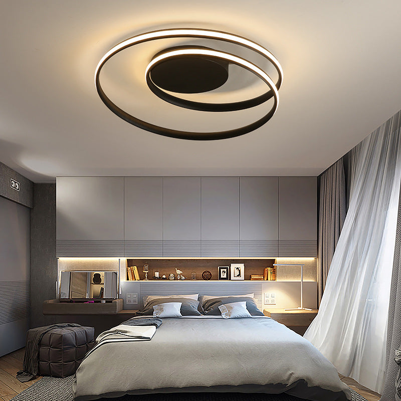 Acrylic Strap Circle Ceiling Mount Light Kid Bedroom Hallway Modern LED Ceiling Lamp Black Clearhalo 'Ceiling Lights' 'Close To Ceiling Lights' 'Close to ceiling' 'Flush mount' Lighting' 198507