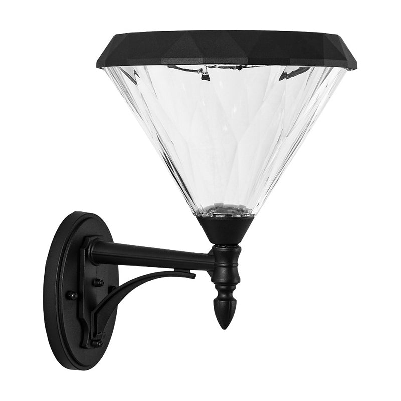 Acrylic Conical Wall Lamp Fixture Minimalist Porch Solar LED Wall Mounted Light in Black Clearhalo 'Wall Lamps & Sconces' 'Wall Lights' Lighting' 1985255