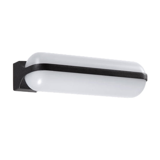 Capsule Flush Wall Sconce Modern Acrylic 1/2-Bulb Doorway Wall Mounted Lamp in Black Clearhalo 'Cast Iron' 'Glass' 'Industrial' 'Modern wall lights' 'Modern' 'Tiffany' 'Traditional wall lights' 'Wall Lamps & Sconces' 'Wall Lights' Lighting' 1985260