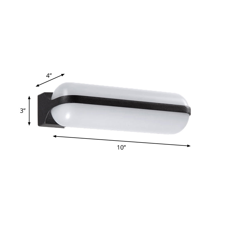 Capsule Flush Wall Sconce Modern Acrylic 1/2-Bulb Doorway Wall Mounted Lamp in Black Clearhalo 'Cast Iron' 'Glass' 'Industrial' 'Modern wall lights' 'Modern' 'Tiffany' 'Traditional wall lights' 'Wall Lamps & Sconces' 'Wall Lights' Lighting' 1985261